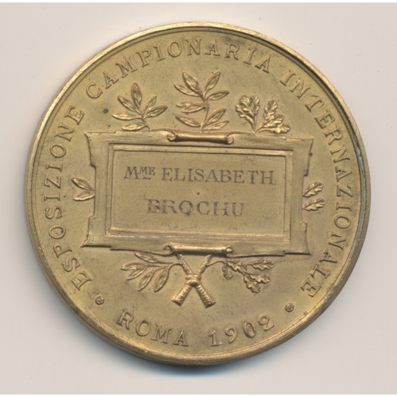 Médaille - Exposition internationale - Rome 1902 - Vittorio emmanuelle III - bronze