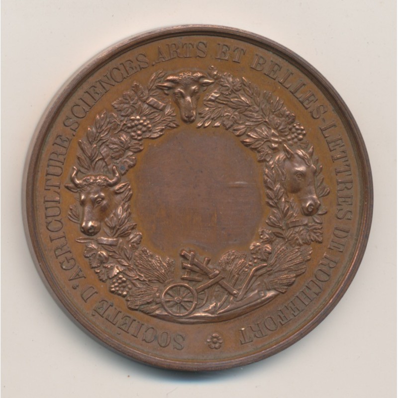 Médaille - Société agriculture sciences et arts - Rochefort - Napoléon III - cuivre