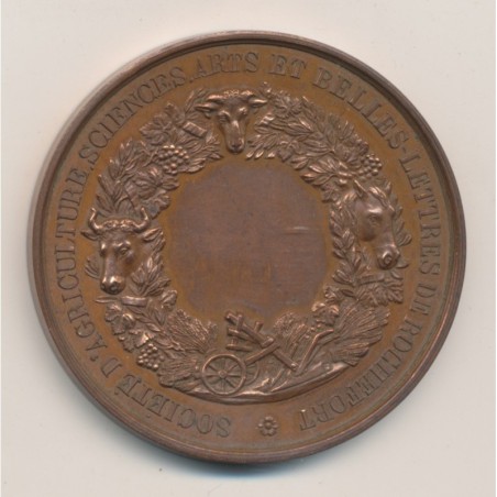 Médaille - Société agriculture sciences et arts - Rochefort - Napoléon III - cuivre