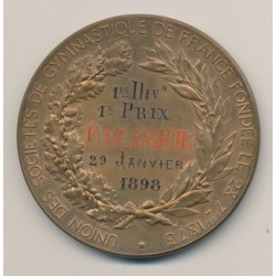 Médaille - Société de gymnastique de France - 1898 - bronze 2