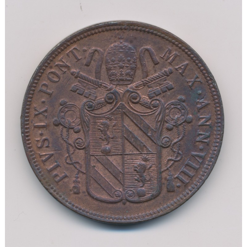Vatican - 5 Baiocchi - 1854 VIII R - Pius IX