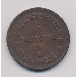 Vatican - 5 Baiocchi - 1854 VIII R - Pius IX 2