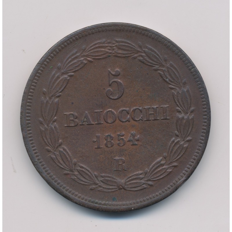Vatican - 5 Baiocchi - 1854 VIII R - Pius IX