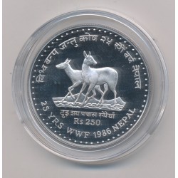 Nepal - 250 Roupies 1986 - argent