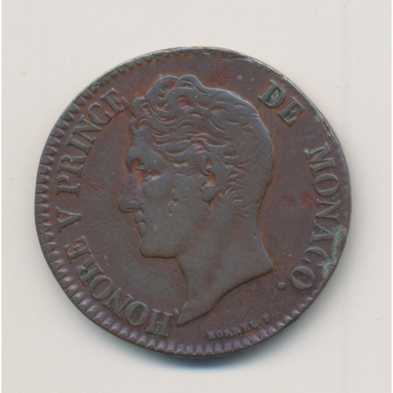 Monaco - 5 centimes - 1837 MC - Honoré V
