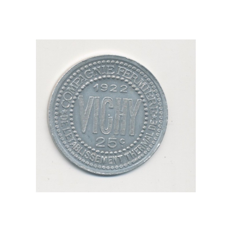 Vichy - 25 centimes - 1922 - alu
