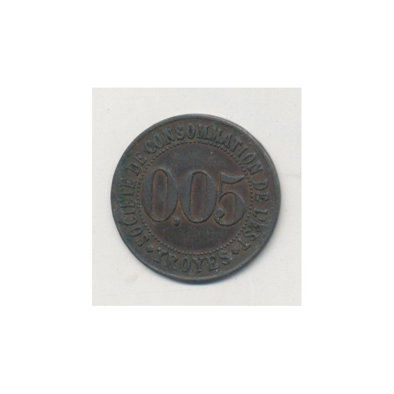 Troyes - 5 centimes - société de consommation de l'est 