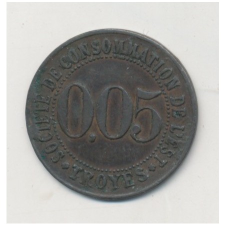 Troyes - 5 centimes - société de consommation de l'est 