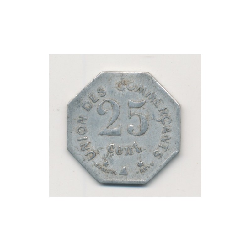 Carcassonne - 25 centimes 1917 - union des commerçants - alu