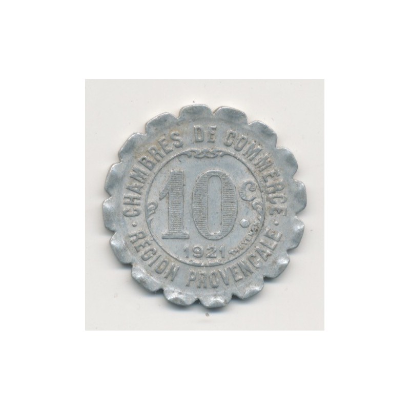 Région provencale - 10 centimes 1921 - chambre de commerce - alu