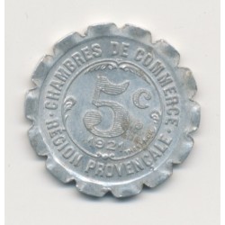 Région provencale - 5 centimes 1921 - chambre de commerce - alu