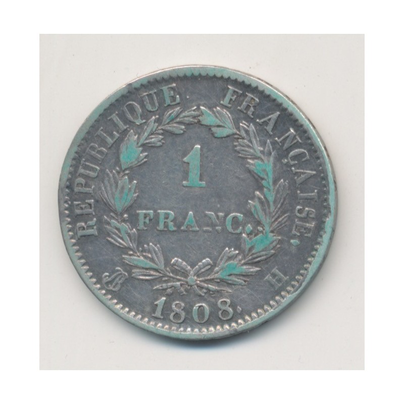 Napoléon empereur - 1 Franc - 1808 H La Rochelle