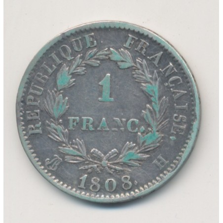 Napoléon empereur - 1 Franc - 1808 H La Rochelle