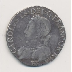 Henri III ( au nom Charles IX ) - Teston - 1575 H La Rochelle