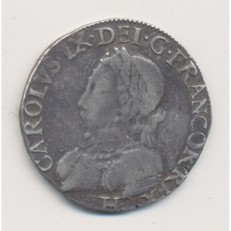 Henri III ( au nom Charles IX ) - Teston - 1575 H La Rochelle