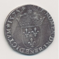 Henri III ( au nom Charles IX ) - Teston - 1575 H La Rochelle 2