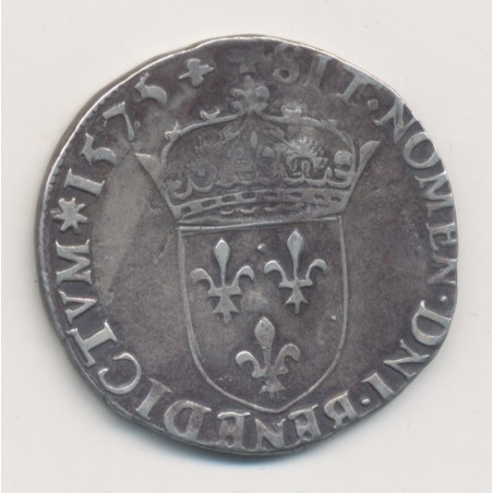 Henri III ( au nom Charles IX ) - Teston - 1575 H La Rochelle