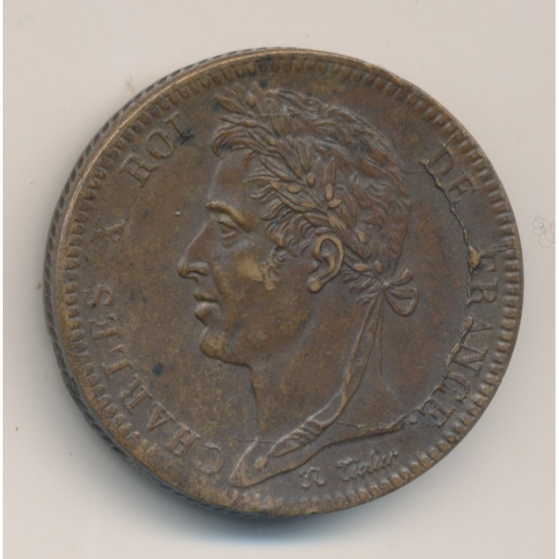 Colonies générales - 10 centimes 1827 H La rochelle - Charles X