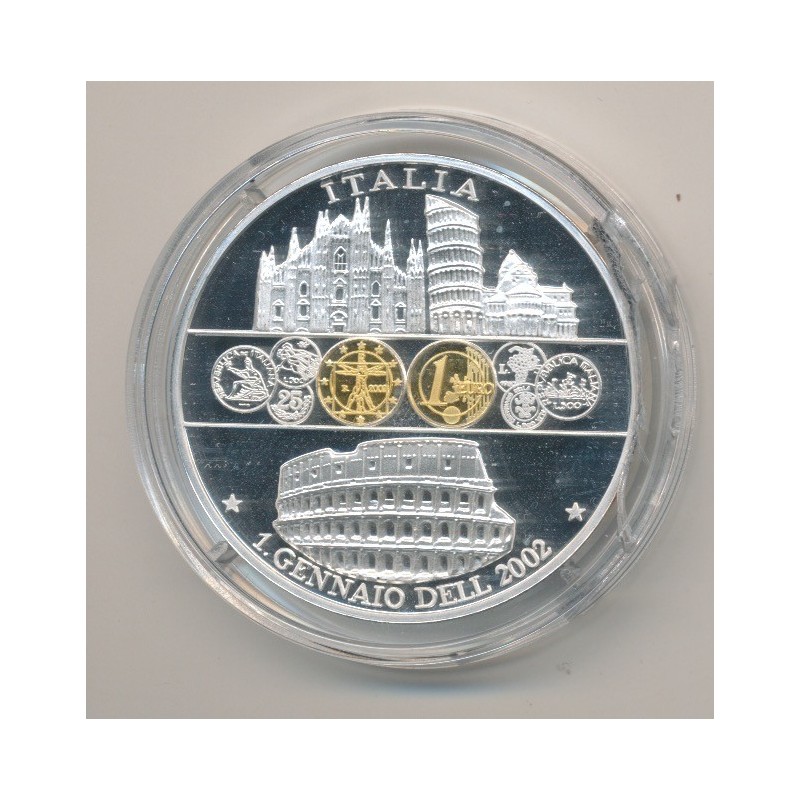 Médaille - Italie - 1 janvier 2002 - 1ère émission de l'euro