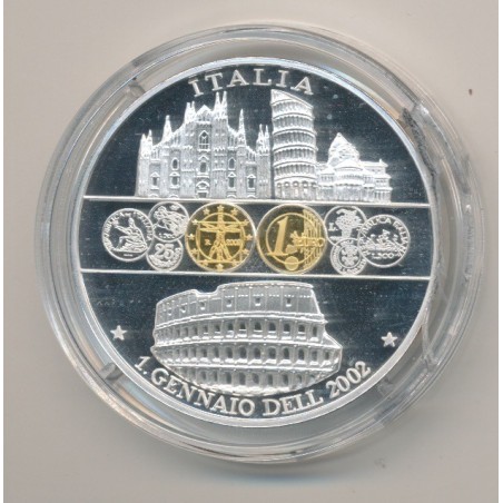 Médaille - Italie - 1 janvier 2002 - 1ère émission de l'euro