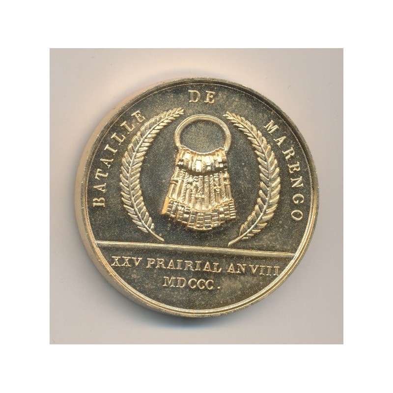 Médaille - Bataille de Marengo - 1800 - refrappe - Collection Napoléon Empereur - bronze