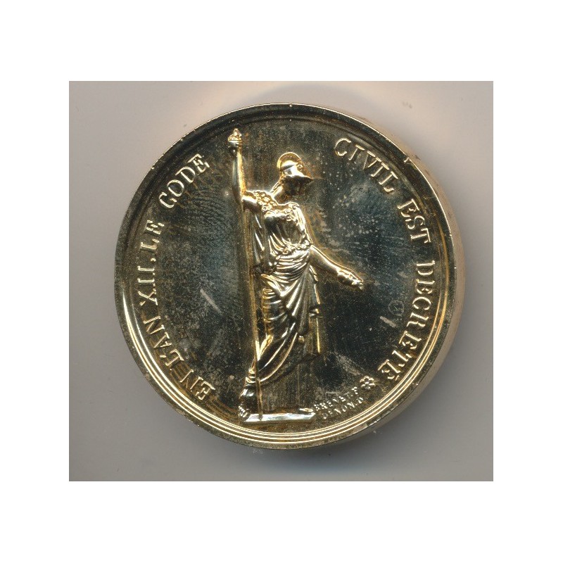 Médaille - Code civil est décrété - AN XII - refrappe - Collection Napoléon Empereur - bronze