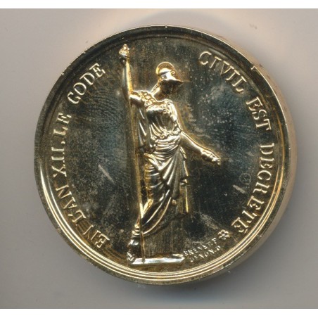 Médaille - Code civil est décrété - AN XII - refrappe - Collection Napoléon Empereur - bronze