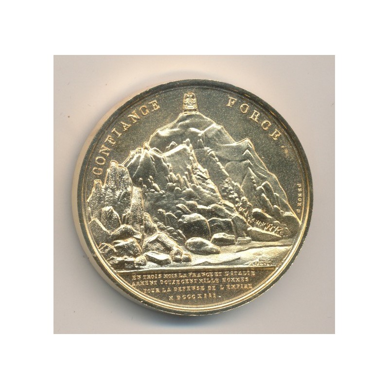 Médaille - Confiance force par Brenet - 1813 - refrappe - Collection Napoléon Empereur - bronze