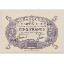 Billet - 5 Francs Cabasson Type 1901 violet - Martinique