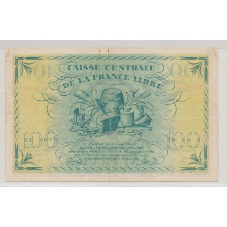 Billet - 100 Francs - Reunion - Caisse centrale de la France libre