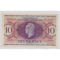 Billet - 10 Francs Martinique - Caisse centrale de la France d'outremer 