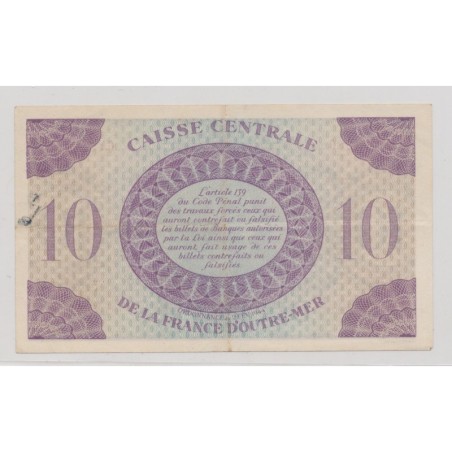 Billet - 10 Francs Martinique - Caisse centrale de la France d'outremer 