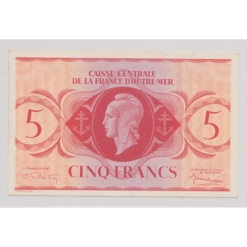 Billet - 5 Francs - ND 1944 - Caisse centrale de la France d'outremer - SUP+