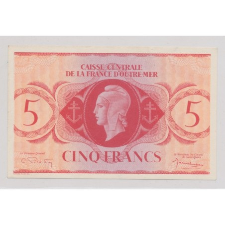 Billet - 5 Francs - ND 1944 - Caisse centrale de la France d'outremer - SUP+