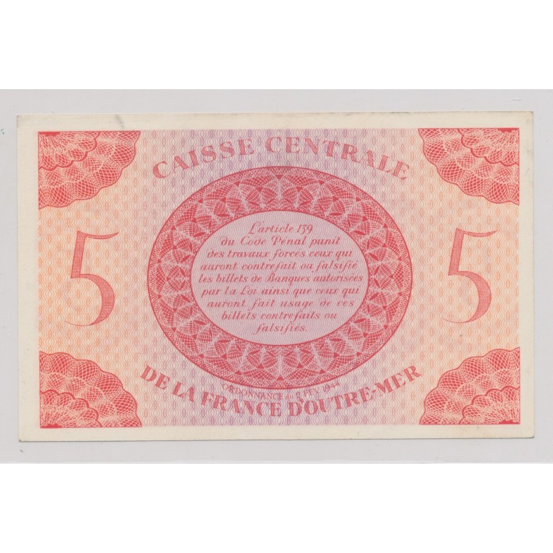 Billet - 5 Francs - ND 1944 - Caisse centrale de la France d'outremer - SUP+