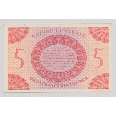Billet - 5 Francs - ND 1944 - Caisse centrale de la France d'outremer - SUP+