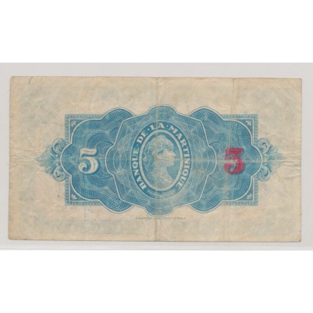 Billet - 5 Francs Type 1942 - Martinique - TTB