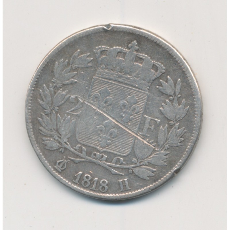 Louis XVIII - 2 Francs - 1818 H La Rochelle