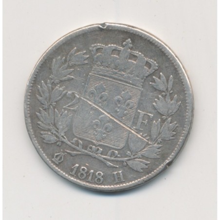 Louis XVIII - 2 Francs - 1818 H La Rochelle