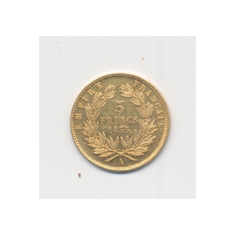 Napoléon III Tête nue - 5 Francs Or Petit module - 1855 A Paris