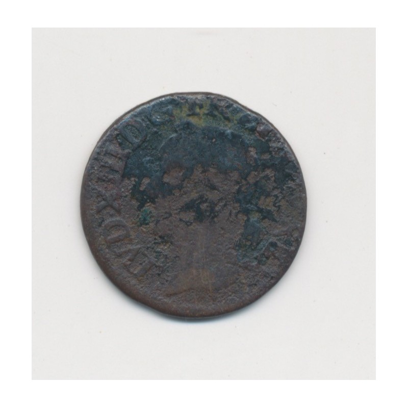 Louis XIII - Double tournois - 1643 H La rochelle