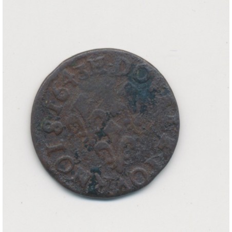 Louis XIII - Double tournois - 1643 H La rochelle