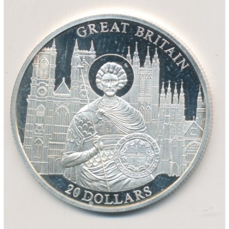 Libéria - 20 Dollars 2001 - Great britain/Angleterre - argent BE