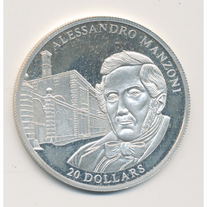 Libéria - 20 Dollars 2003 - Alessandro Manzoni - argent BE