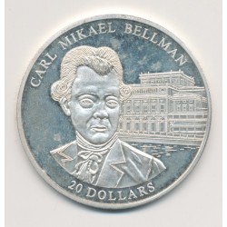 Libéria - 20 Dollars 2003 - Carl Mikael Bellman - argent BE