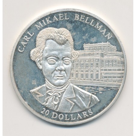 Libéria - 20 Dollars 2003 - Carl Mikael Bellman - argent BE