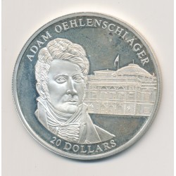 Libéria - 20 Dollars 2003 - Adam Oehlenschlager - argent BE