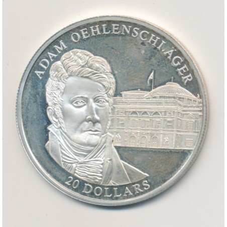 Libéria - 20 Dollars 2003 - Adam Oehlenschlager - argent BE