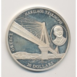 Libéria - 20 Dollars 2004 - Greece/Harilaos trikoupis - argent BE