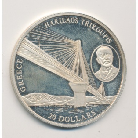 Libéria - 20 Dollars 2004 - Greece/Harilaos trikoupis - argent BE